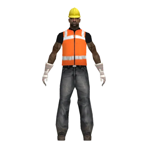 Black young male, construction worker