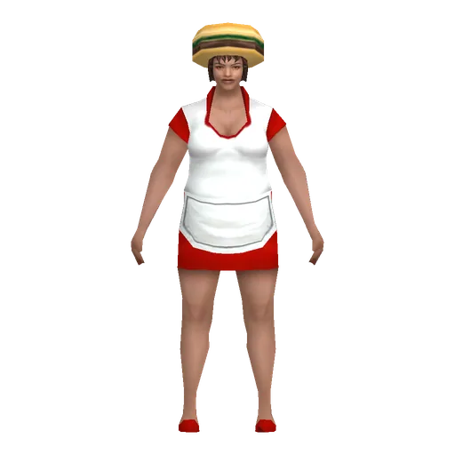 White young female, Burger Shot staff