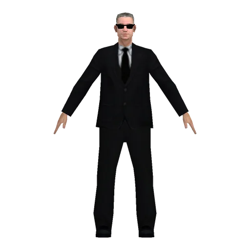 White older male, man in black